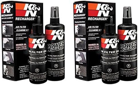 K&N 2 x kit di pulizia filtro aria per ricarica, olio da spremere, 99-5050 (parte di ricambio, filtro dell'aria del motore, manutenzione del veicolo, miglioramento delle prestazioni, confezione da 2)
