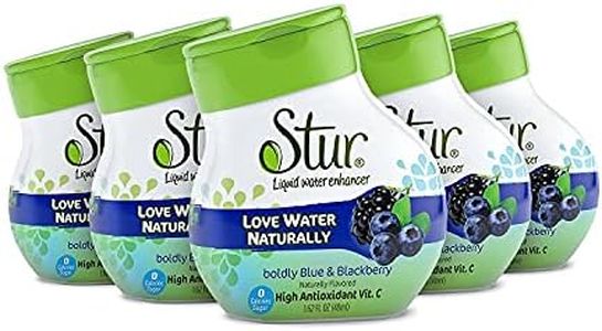 Stur Drinks - Blue & Blackberry Natural Water Enhancer Liquid Drink Mix Sugar Free Zero Calorie Vitamin C Stevia Make Your Own Fruit Infused Flavored Waters Makes 100 Drinks