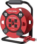 CRAFTSMAN Retractable Extension Cord Reel 1 Ft. With 4 Outlets, Cable Management & Heavy Duty 14AWG SJTW Cable