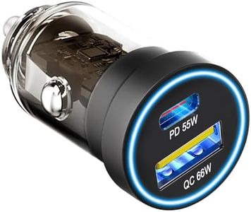 IDOLCO for iPhone 16 Car Charger, 121W USB C Car Charger Adapter [PD55W & QC66W] [Mini] Cigarette Lighter USB Charger Fast Charging USBC Car Phone Charger for iPhone 16 Pro Max 15 Plus 14 iPad Pro
