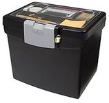 Storex File Storage Box with XL Storage Lid, Black