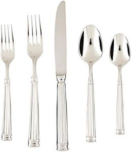 Fortessa Doria 18/10 Stainless Steel Flatware, 5 Piece Place Setting, Service for 1