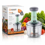 E-COSMOS® Food Chopper 900ml, 4 Blade Steel Large Manual Hand-Press Vegetable Chopper Mixer Cutter to Cut Onion, Salad, Tomato, Potato (Pack of 1) 900ml