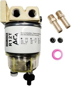 R12T Marine Fuel Water Separator Kit Fits 1/4 NPT ZG1/4-19 Outboard Motors for Gasoline and Diesel Engine Replaces R12T S3240 120AT RK10222