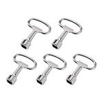 VGOL 5pcs Electrical Cabinet Key Zinc Alloy Square Socket Utility Key Square Socket Spanner Key 13x8x8mm for Gas Water Meter Box Silver