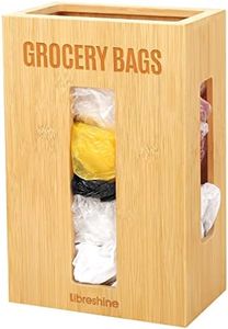 Libreshine Extra Large Grocery Bag Organizer Under Sink, Plastic Bag Holders for Grocery Bags Cabinet, Bamboo Grocery Bag Holder Wall Mount