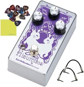 EarthQuaker Devices Hizumitas® Fuzz Sustainar Pedal Bundle w/2x Strukture S6P48 Woven Right Angle Patch Cables, 12x Guitar Picks and Liquid Audio Polishing Cloth