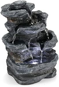 WICHEMI Indoor Fountain Tabletop Fountain Waterfall Fountains Stacked Rocks Water Feature Feng Shui Zen Meditation Relaxation Desktop Fountain for Home and Office Indoor Spaces Decor (Style 20)