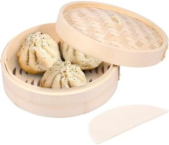Abizarch Bamboo Steamer Basket 1/2 Layers Handmade Bamboo Dumpling Steamer 10 Inch Lightweight Food Steamer Baskets Eco-Friendly Bamboo Steamer for Steaming Dumplings Vegetables Fish Rice (2 layers)
