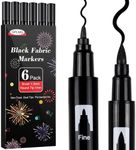 GPLMQ Black Fabric Pens - Dual Tips Fabric Pens Permanent for Clothes, Non-Toxic, No Fading, No Bleeding Fabric Paint Pens for Personalizing Shirts, Hats, Canvas and Textiles