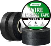 5 Rolls High Temp Wire Harness Tape (250FT Total) – OEM-Grade Automotive Cloth Fabric Tape for Engine Wiring Loom, Electrical Cable Protection & Noise Damping - 3/4 in x 50 ft