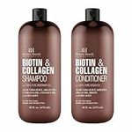 Botanic Hearth Vegan Collagen Biotin Shampoo and Conditioner Set for Men and Women, 16 fl oz X 2