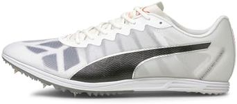 PUMA Men's Evospeed Mid-Distance Track and Field Shoe, Puma White Puma Black Lava Blast, 8 US