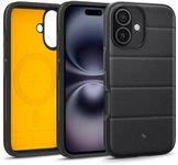 Caseology by SPIGEN Athlex Mag for iPhone 16 Case 6.1-inch Compatible with MagSafe Magnetic Ring, Air Space Technology Rugged Sandstone Texture, Raised Edge Non-Slip Grip Cover - Active Black