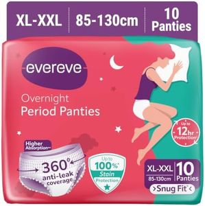 Evereve Period Panty For Girls & Women, (XL-XXL), 10 Pcs, 360 Degree Coverage, 0% Leaks, High Absorbency For Heavy Flow, Maternity Delivery Pads, Postpartum & Overnight Protection, Disposable Panty
