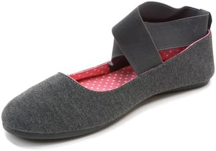 Alpine Swiss Peony Womens Ballet Flats Elastic Ankle Strap Shoes Gray 5 M US