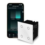 CONBRE SW4 Wi-Fi Smart Modular 4 Gang Touch Switch for Home automation, Energy Monitoring, remote control | Suitable for fan, light & 10A socket | Works with Alexa, google Assistance & Siri (White)