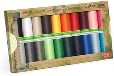 Gütermann creativ Sewing Thread Set rPET with 20 spools, All-Purpose Sewing, 100 m, Made from 100% Recycled Polyester, in