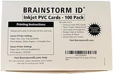 Brainstorm Inkjet Printable PVC ID Cards with Brainstorm ID's Enhanced Ink Receptive Coating - Waterproof and Double Sided Printing - Works with Epson and Canon Inkjet Printers 100 Cards