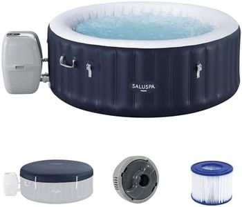 Bestway SaluSpa Miami 2 to 4 Person Inflatable Hot Tub, Round Energy-Efficient Portable Outdoor Spa with 120 AirJets, 71" x 26"
