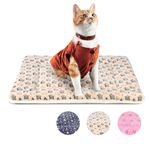 Kekuningan Cat Bed for Indoor Cats Washable Flat Kitten Bed Blanket Soft Warm Pet Pad for 18 inch Cage Small Dog Bed Mat Mattress Puppy Crate Pillow Reversible Extra Small 45x37cm