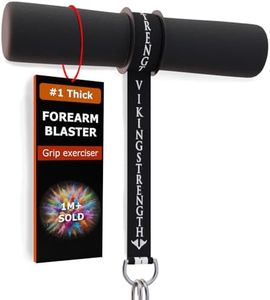 Vikingstrength Forearm Blaster- Thick Handle Forearm strengthener exercise equipment. Thick Wrist Roller for Muscle building and Injury prevention Hand Grip Strength + V-Strength Workout App