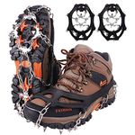 Crampons for Shoes, Traction Cleats Ice Snow Grips with 19 Stainless Steel Spikes, Shoe Talons Anti - Slip Boots Spikes for Walking, Jogging, Climbing and Hiking (Black, XL)