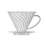 Vandroop Coffee Dripper, Resuable V60 Pour Over Coffee Maker With Handle, Portable Coffee Pour Over for Cafe, Travel, Home&Offices, Single Coffee Filter Cone Drip Holder (Borosilicate Glass, 1-4 Cups)