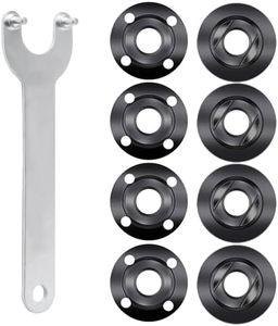 9pcs Angle Grinder Nuts, 1 Angle Grinder Wrench Spanner & 8 Angle Grinder Flange Nuts, 5/8-11 Grinder Angle Metal Lock Nuts Compatible with Makita Dewalt Bosch Milwaukee Ryobi Metabo Grinder Nuts