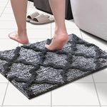 SPREAD SPAIN® Taksim Microfiber Anti-Skid Super Absorbent Bathmat Floor Mats, Non-Slip, Rug for Home, Kitchen and Bathroom Bathrug (2PC Set, Dark Grey/Light Grey)