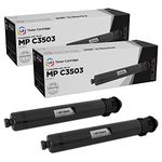 LD © Compatible Replacements for Ricoh 841813 Set of 2 Black Laser Toner Cartridges for use in Ricoh Aficio MP C3003, C3004, C3503, and C3504