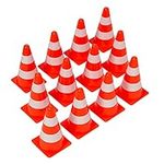 BRAMBLE 12-Pack 9" Orange & White Multi-Sport Training Cones for Football, PE, Hockey, Agility - Durable & Visible