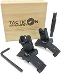 Tacticon Armament 45 Degree Offset Flip Up Iron Sights for Rifle Includes Front Sight Adjustment Tool | Rapid Transition Backup Front and Rear Iron Sight BUIS Set Picatinny Rail and Weaver Rails