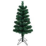 CCINEE 2Ft Artificial Christmas Tree, Green Mini Tabletop Hinged Christmas Tree with Metal Stand 100 Branch Tips for Xmas Party Supplies Home Indoor Decoration