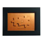 We fit together Puzzle Paper Cut Art - the Creative Gift for Copper or Bronze 8th Anniversary, Valentines Day, Christmas Gift - DIY the Name and Date on Jigsaw