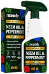 Neemly Neem Oil Spray for Plants with Peppermint – Ready-to-Use Houseplant Bug Spray for Fungus Gnats, Aphids & Whitefly – Neem Oil for Houseplants, Leaf Shine & Plant Care
