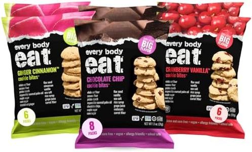 Every Body Eat Variety Pack Crunchy Cookie Bites - Gluten Free, Dairy Free, Vegan, Seed Oil Free, Allergy Friendly, School Safe Snacks (1.1oz Pack of 20)