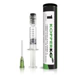 Kopperko 1 Pack (Single) Borosilicate Glass Syringe - 1ml Syringe, Heat Resistant Luer Lock Syringe for Labs - Glue Syringe for Use With Liquids, Glue, Oils, Ink - Bonus 14GA Blunt Tip Non-Hypodermic Needles