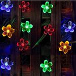 Solar String Lights Garden, 23ft 8 Modes 50 LED Blossom Solar Powered Fairy Lights Waterproof Outdoor Flower String Lights for Patio, Yard, Tree, Home, Lawn, Wedding, Party Decorations (Multi Colour)