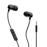 Skullcandy Jib Wired Earbuds with 3.5mm AUX Plug, Noise Isolating Fit, In-Line Microphone, Call and Track Control, Convenient for Travel - Black