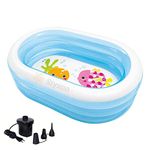 YUXANA Swimming Pool 5 Feet 3 Stripped Inflatable Portable Round Space Ship Swimming Pool for Spa Adults Kids Outdoor Indoor with Free Electric Pump