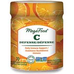 MegaFood Organic Vitamins C Vegan Gummy | Chewable Natural Whole Foods Emergency Vitamins C Supplement Gummies | Immune Boost Defense Support Vitamins Chewable for Adults, Adolescents, Kids | 70 Gummies