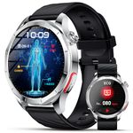 Lgnitek 2026 New Smart watch For Men With Blood Pressure/ECG/HRV/BMI/Mini-Health Check, 1,43" AMOLED Fitness Tracker With 24H Heart Rate/SpO2/Sleep/Stress Monitor, 120+ Sports Modes, IP68 Android iOS