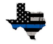 Texas State (U2) Thin Blue Line Vinyl Yeti Tumbler Decal Sticker Laptop/Netbook