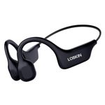 LOBKIN Bone Conduction Headphones Bluetooth 5.3, Wireless Open Ear Headphones with Mic, IPX5 Waterproof Sports Headphones for Running, Cycling, Workout, Black