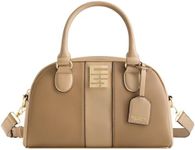 Christian Siriano New York Women's Satchel Bag Purse, Milano Bowling Crossbody Handbag with Adjustable Shoulder Strap, Taupe, Taupe