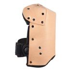 ALTA 30914 Leather Deluxe Knee Protector Pad with Neoprene Strap, Buckle, Capless, Beige
