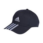 adidas Unisex 3-Stripes Cotton Twill Baseball Cap, Legend Ink/White, XXS