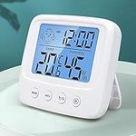 Digital Hygrometer Indoor Thermometer Room Thermometer and Humidity Gauge with Temperature Humidity Monitor, Backlight, Clock & ℃/℉ Function