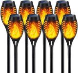 Solar Lights Outdoor, Solar Garden Lights with Flickering Flame for Garden Decorations, Solar Torch Light, Waterproof Solar Powered Outdoor Lights, Flame Torches for Outside Patio Pathway Yard, 8 Pack